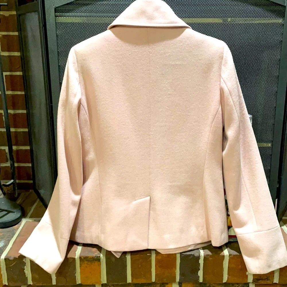 💕Soft Pink Wool Blend Double Breasted Peacoat Winter Coat💕 - Picture 4 of 6